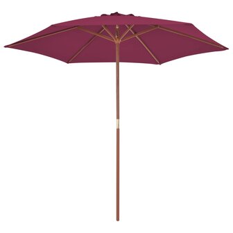 Parasol met houten paal 270 cm bordeauxrood 2
