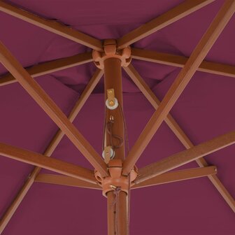 Parasol met houten paal 270 cm bordeauxrood 5