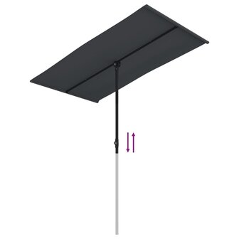 Parasol met aluminium paal 180x110 cm zwart 7