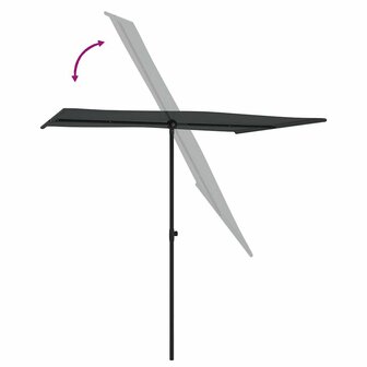 Parasol met aluminium paal 2x1,5 m antracietkleurig 6
