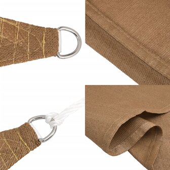 Zonnezeil 160 g/m&sup2; 3/4x2 m HDPE taupe 7