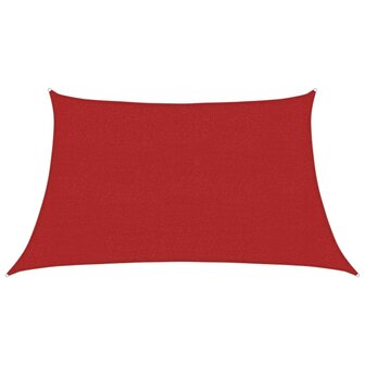 Zonnezeil 160 g/m&sup2; 3/4x2 m HDPE rood 2