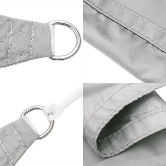 Zonnezeil 3x3x4,24 m 100% polyester oxford lichtgrijs 6