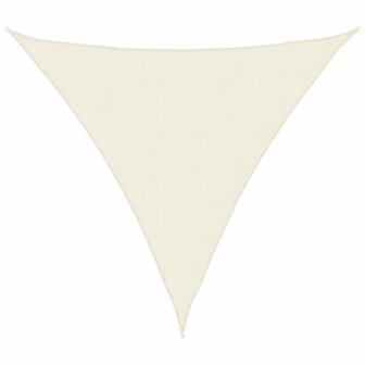 Zonnescherm driehoekig 3,6x3,6x3,6 m oxford stof cr&egrave;mewit  2