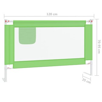 Bedhekje peuter 120x25 cm stof groen 8