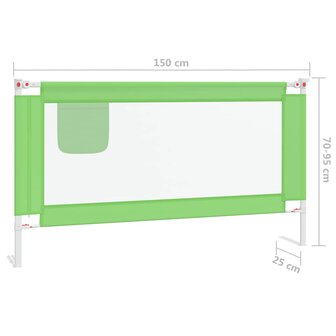 Bedhekje peuter 150x25 cm stof groen 8