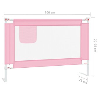 Bedhekje peuter 100x25 cm stof roze 8