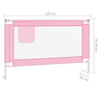 Bedhekje peuter 120x25 cm stof roze 8