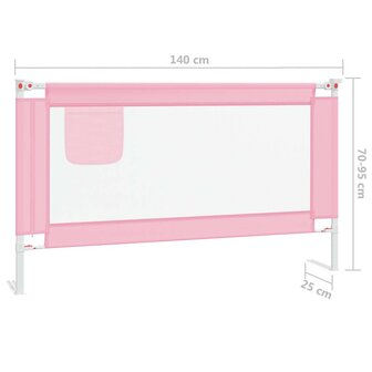 Bedhekje peuter 140x25 cm stof roze 8