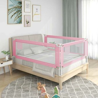 Bedhekje peuter 150x25 cm stof roze 1