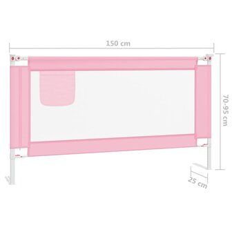 Bedhekje peuter 150x25 cm stof roze 8