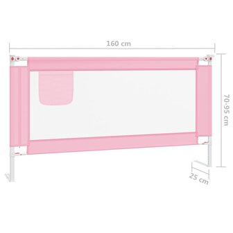 Bedhekje peuter 160x25 cm stof roze 8