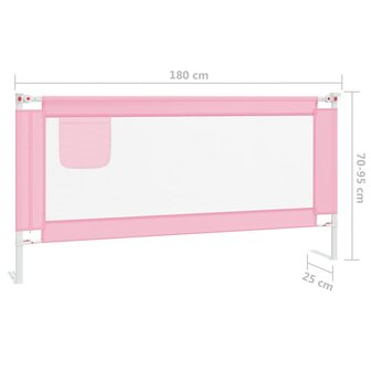 Bedhekje peuter 180x25 cm stof roze 8