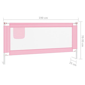 Bedhekje peuter 190x25 cm stof roze 8