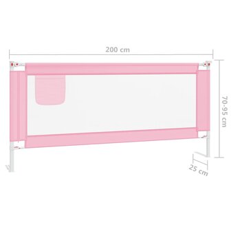 Bedhekje peuter 200x25 cm stof roze 8