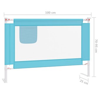 Bedhekje peuter 100x25 cm stof blauw 8