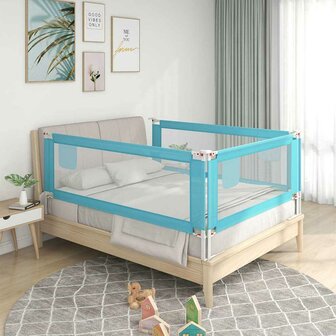 Bedhekje peuter 140x25 cm stof blauw 1