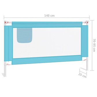 Bedhekje peuter 140x25 cm stof blauw 8
