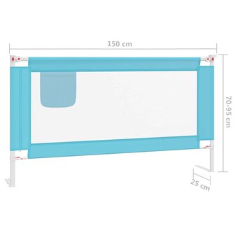 Bedhekje peuter 150x25 cm stof blauw 8