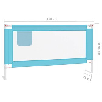 Bedhekje peuter 160x25 cm stof blauw 8
