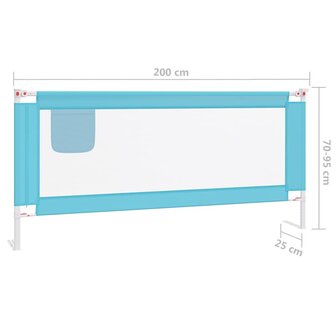 Bedhekje peuter 200x25 cm stof blauw 8