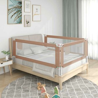 Bedhekje peuter 140x25 cm stof taupe 1