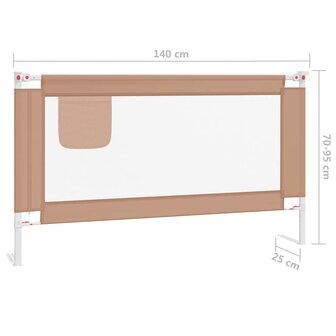 Bedhekje peuter 140x25 cm stof taupe 8