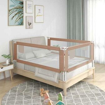 Bedhekje peuter 160x25 cm stof taupe 1