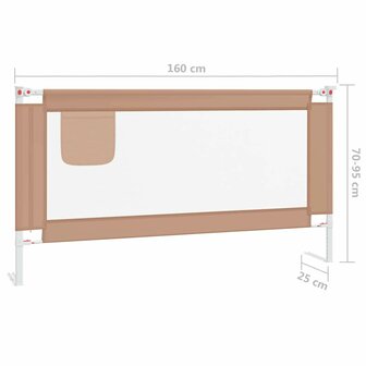Bedhekje peuter 160x25 cm stof taupe 8