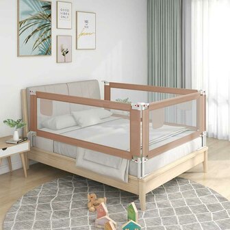 Bedhekje peuter 180x25 cm stof taupe 1