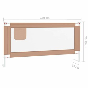 Bedhekje peuter 180x25 cm stof taupe 8