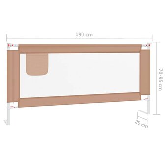 Bedhekje peuter 190x25 cm stof taupe 8