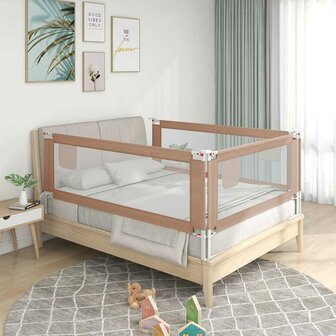 Bedhekje peuter 200x25 cm stof taupe 1