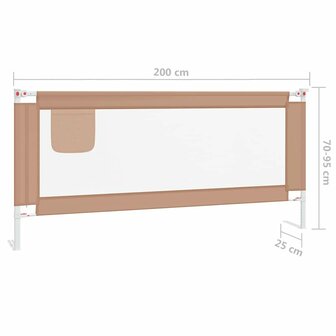 Bedhekje peuter 200x25 cm stof taupe 8