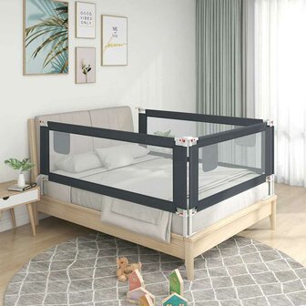 Bedhekje peuter 160x25 cm stof donkergrijs 1