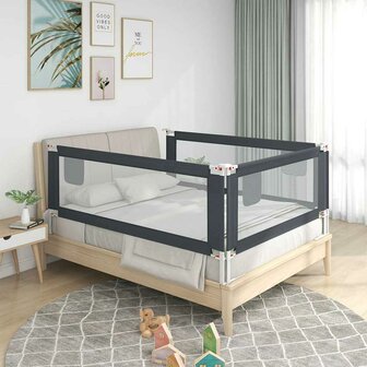 Bedhekje peuter 200x25 cm stof donkergrijs 1