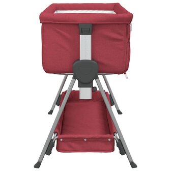 Babybox met matras linnen rood 5