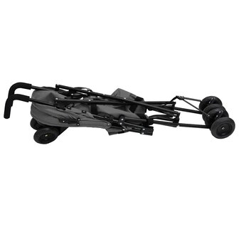 Kinderbuggy staal lichtgrijs en zwart 6