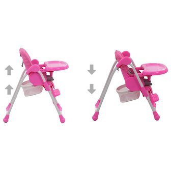 Kinderstoel hoog roze en grijs 4
