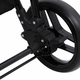 Kinderwagen 2-in-1 staal lichtgrijs en zwart 9