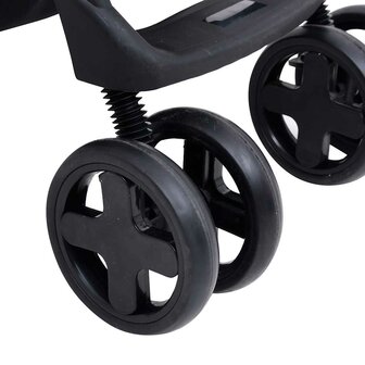 Kinderwagen 3-in-1 staal donkergrijs en zwart 8