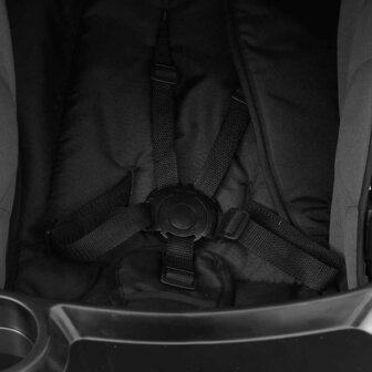 Kinderwagen 3-in-1 staal donkergrijs en zwart 9