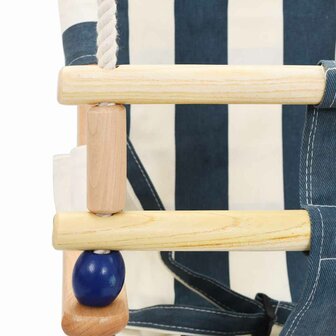 Babyschommel met veiligheidsgordel katoen hout blauw 8
