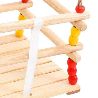 Babyschommel met veiligheidsgordel massief grenenhout 4