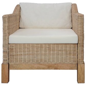 2-delig Bankstel met kussens natuurlijk rattan 3