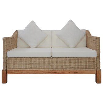 2-delig Bankstel met kussens natuurlijk rattan 8