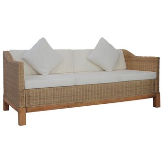 2-delig Bankstel met kussens natuurlijk rattan 7