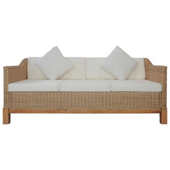 2-delig Bankstel met kussens natuurlijk rattan 8