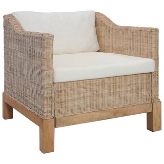 2-delig Bankstel met kussens natuurlijk rattan 2