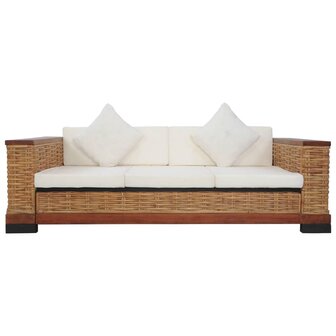 2-delig Bankstel met kussens natuurlijk rattan bruin 8
